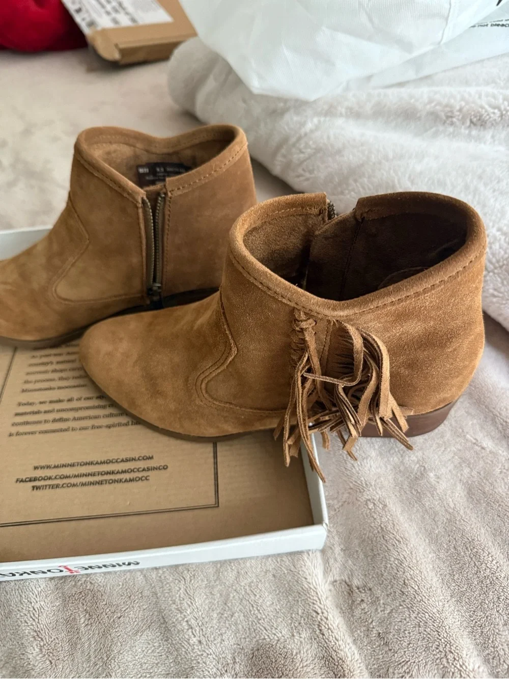 Minnetonka suede ankle
